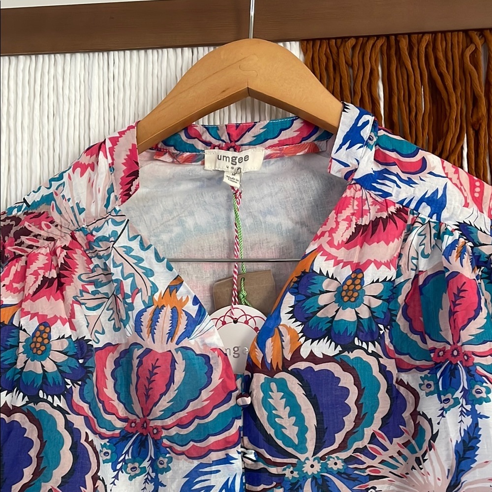 NWT Umgee Women's Colorful Big Sleeve Blouse Top M - Picture 4 of 8